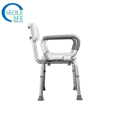 China Aluminum alloy + wholesale price plastic folding bath chair for disabled children elderly shower chair for sale