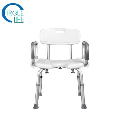 China Aluminum alloy + plastic non-slip waist aluminum alloy pregnant women bathroom adjustable elderly disabled bath chair for sale