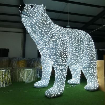 China Stanlite Commercial White Color Lighted Polar Bears Outdoor Christmas Decorations for sale