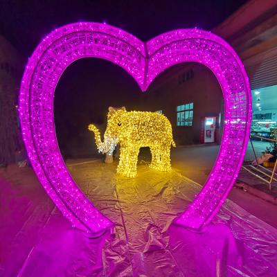 China Commercial Outdoor Use High Brightness 3D Arch Pattern Lights Valentine's Day Holiday Decorative Lighting for sale