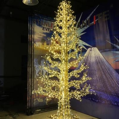 China Commercial Use Outdoor Christmas Decorations Giant 3d Branch Pattern Light Tree for sale