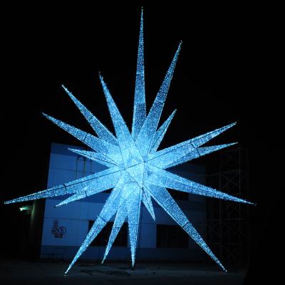 China Commercial Use 24V 110V 220V Large Christmas 3D Star Ornament Star Pattern Hanging Light for sale