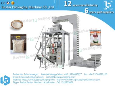 China VFFS vertical packaging machine with multi heads weigher rice packaging with Z type elevator for sale