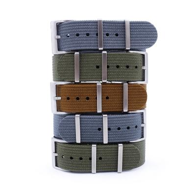 China Vintage Army 18mm 20mm Woven Watch Band 22mm NATO Military Straps / Military New Arrival Ribbed Nylon Watchband for sale