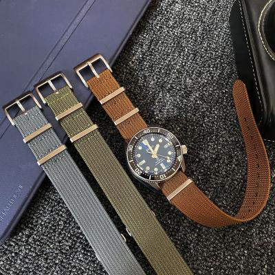 China New Vintage Style Watch Strap Grain Nato Watch Belt 18mm 20mm Woven Black Ribbed Nylon Watch Band Strap 22mm for sale