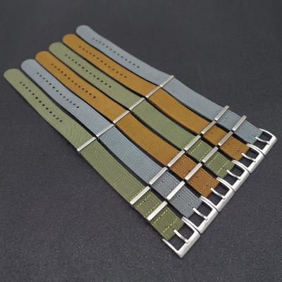 China Fabric Factory Custom Ribbed Nylon Watch Band 18mm 20mm Army Green 22mm NATO Strap for sale