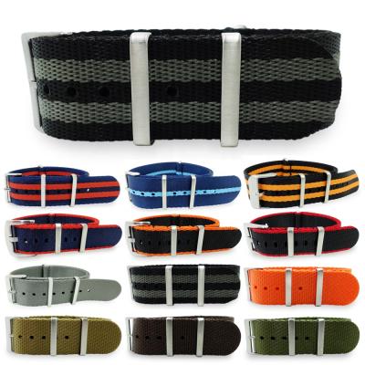 China Factory Wholesale Sport/Fashion/Charm Watch Strap NATO Bands 1.4mm Thickness Seatbelt Nylon Watch Strap for sale