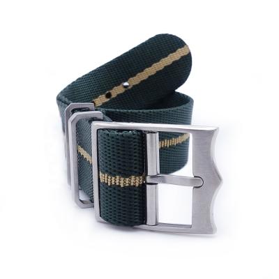 China Wholesale Custom Fabric 20mm 22mm Weave Emboss Stripe Nylon Watch Strap for sale