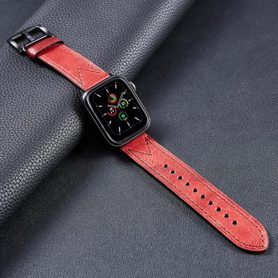 China Dropshipping Italy Watch Bands 38mm 40mm 42mm 44mm Vintage Leather Genuine Leather Watch Strap For Apple iwatch 6/5/4/3/2/SE for sale