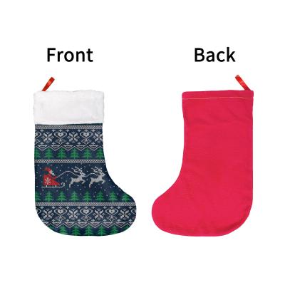 China Christamas Home Decor Christmas Stocking Beach Ornament Sock Sublimation Casual Stockings Blanket Christmas Socks With Price for sale