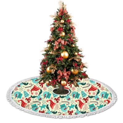 China Factory Wholesale Cheap Christamas Home Decoration Polyester Trees Skirt Christmas Decoration Tree Skirts White Snowflake for sale