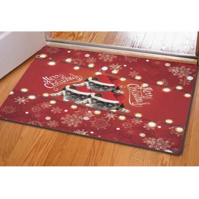 China Washable Vanish Away Floor Play Mat Custom Printed Logo Door Mat Christmas For Home Office for sale