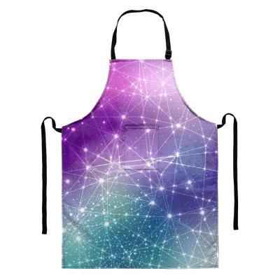 China Eco-Friendly Galaxy 3D Print Adult Apron For Home Kitchen Cooking Cleaning Protective Aprons Customized Apron With Pocket for sale