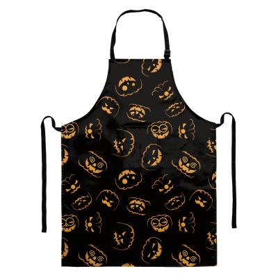 China Halloween Style Kitchen Aprons Custom Printed Eco-Friendly Aprons Sleeveless Women Men Household Cleaning Promotional Apron Cooking Cooking for sale