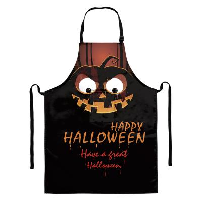 China Promotional Halloween Festival 100% Polyester Eco-friendly POD Cooking Cotton Aprons Sleeveless Halloween Horror Movie For Ladies Cleaning for sale