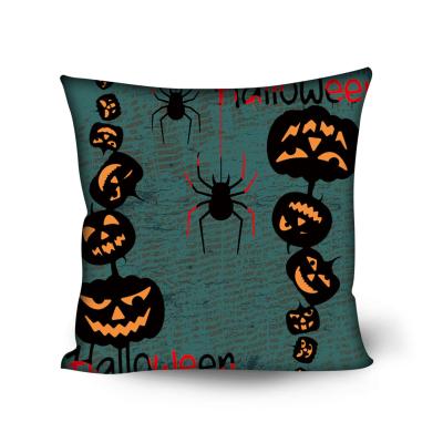 China 2021 MOQ Anti-Static 1 Halloween Spider Design Cushion Cover Customized 45 x 45cm Decorative Living Room Tile Cushion Cover for sale