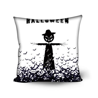 China Hot Selling High Quality Living Room Anti-Static Decorative 45 x 45cm Tile Cushion Cover Halloween Scarecrow Design for sale