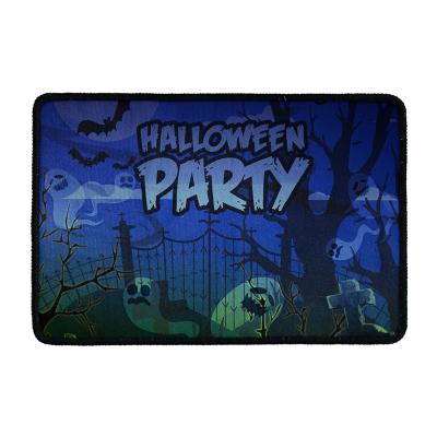 China Washable Drop Shipping Mats Custom Print Halloween Floor Mat Outdoor Indoor Festival Party MOQ 1Halloween Horror Movie Pattern Decoration for sale