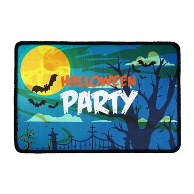 China Colorful Mats Custom Print Halloween Floor Mat For Home Indoor Cheap Out Door Halloween Party Washable Item Design Wholesale Price for sale