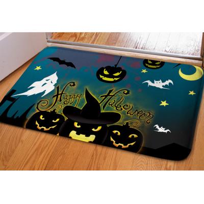 China Anti Slip Impress Logo Custom Doormat Anti Slip Mat Welcome Mats For Front Door Halloween for sale