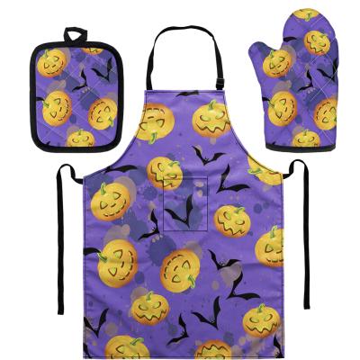 China Eco-Friendly Manufacturers Supply Floral Black Aprons Art African Girl Customized Cooking Aprons Durable for sale