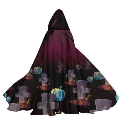 China High Quality Kid Fancy Happy Halloween Costume Outfits Carnival Party Cloak Costume Halloween Witch Cape Cloak With Hat For Party Women And Men for sale