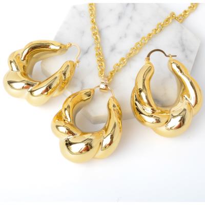 China High quality nigerian copper hyperbole women wedding party fashion jewelry sets made in china wholesale for sale