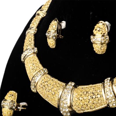 China CLASSIC Nigerian High Quality Copper Women Wedding Party Bridesmaid Jewelry Gift Set for sale