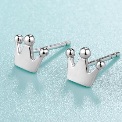 China Africa Crown Jewelry Women Romantic Wedding Party 925 Sterling Silver Small Stud Earrings for sale