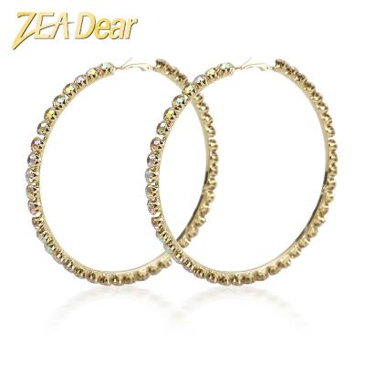 China Wholesale Designer FASHIONABLE Wholesale Custom Zircon Earrings 14k Gold Big Hoop Earrings for sale