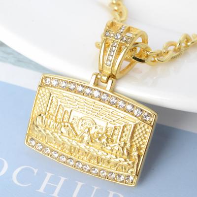 China Vintage Zeadear Jewelry Christmas Hip Hop Custom Stainless Steel Pendant 18K Gold Plated Christ Pendant for sale