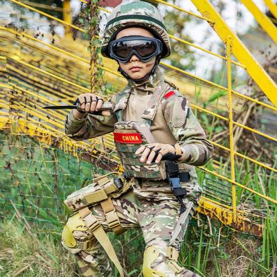 China Manufacturers Breathable Cool Military Children Camouflage Suit Frog Sleeves Student Summer Camp Shoot Game Combat Training Uniform Clothing for sale