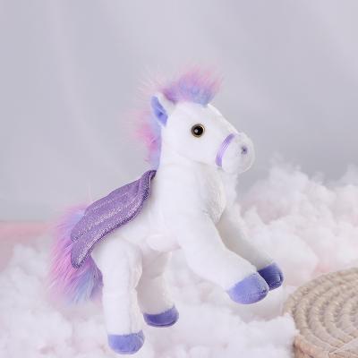 China Modern Wholesale Modern Wholesale Toy Horse Stuffed Animal Riding Super Soft Plush Horse Toy Purple for sale