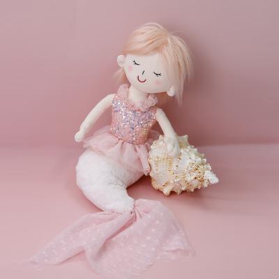 China Cute Plush Mermaid Stuffed Baby Dolls Toy New Design Lovely Pink Plush Mermaid Stuffed Toy for sale