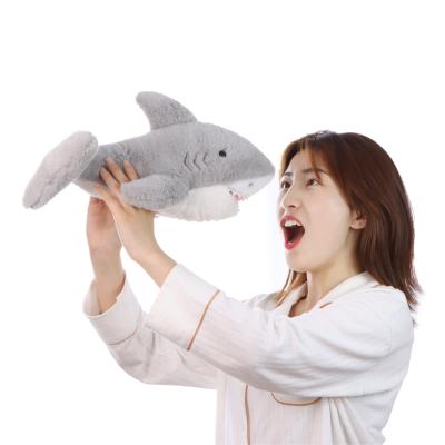 China Factory Wholesale High Quality Handmade New Deign Super Soft Cute Shark Gray Shark Plush Toy Sea Animal for sale