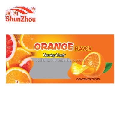 China 5g Natural Orange Flavor Bar Shape Chewy Candy for sale