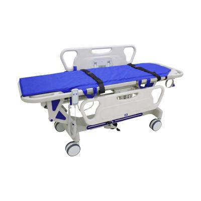 China Luxurious Good Quality Medical Equipment Hospital ICU Stretcher Trolley Professional Rise And Fall Rescue Stretcher Trolley for sale