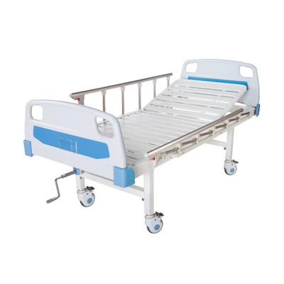 China Direct Wholesale Economic Hospital Manufacturer Clinic Manual Crank Single Bed Single Shake Nursing Patient Bed for sale