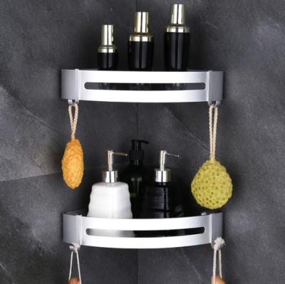 China Wall Mounted Type Aluminum Helix Shaped Bathroom Shelf Toilet Storage Corner Bracket for sale