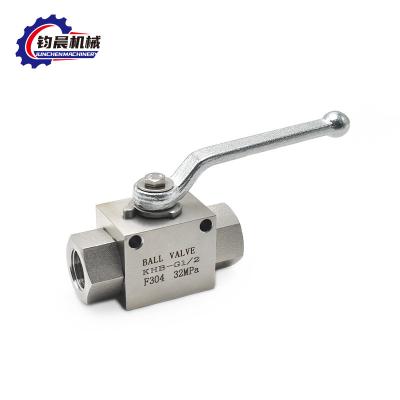 China High Pressure Carbon Steel Ball Valve KHB-G1/2 F304 32MAP for Hydraulic Applications for sale