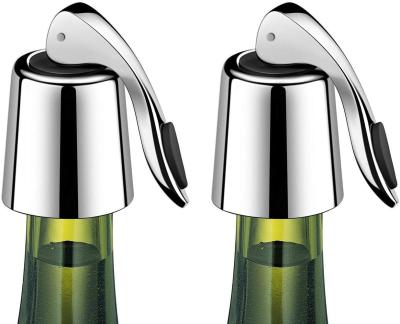 China Metal Wine Bottle Stopper Stainless Steel, Wine Bottle Plug With Silicone Bottle Stopper For Keeps Wine Fresh for sale