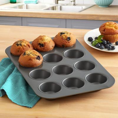 China 12-Cup Muffin Pan, Cake Pans Cupcake Tray Safe In Non-Stick Oven And Refrigerator Stocked for sale