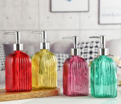 China Modern Bathroom Soap Dispensers Hand Soap Dispenser Glass Pump Bottle For Bathroom for sale