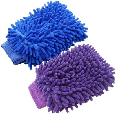 China Sponge Car Wash Glove 2 PCS Premium Chenille Microfiber Wash Glove & Microfiber Soft & Winter Waterproof Cleaning Gloves for sale