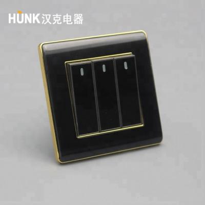 China BS Standard Stainless Steel Black Color Stainless Steel Switch 3 Position Push Button 1 Way Switch for sale