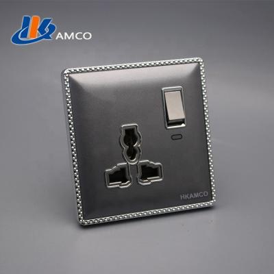 China HKAMCO Residential / Multipurpose High Quality Gray Acrylic 3x3 Switch Socket Cover for sale