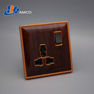 China HKAMCO Residential / Multipurpose High Quality Wood Grain Color Acrylic 3x3 Socket Cover for sale