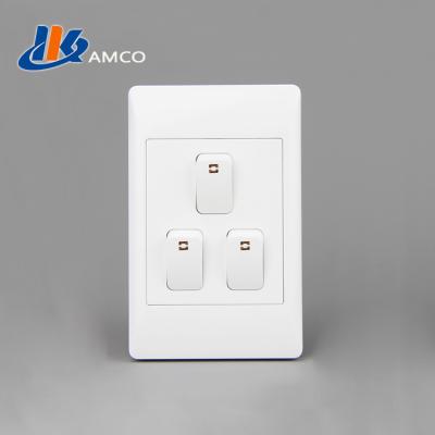 China Copper Silver PC Plastic Material 3-LEVER 1-WAY Color Touch SWITCH 2X4 C/W COVER IEC Certificate for sale