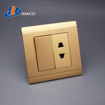 China HKAMCO residential/general purpose COPPER material GOLD WALL SOCKET for sale