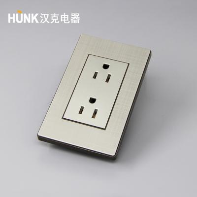 China Residential / Multi-Purpose Gray Stainless Steel Panel Material Socket TOMACORRIENTE DOBLE for sale